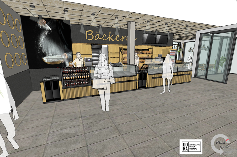 Entwurf der neuen Marktbäckerei in Weißkirchen