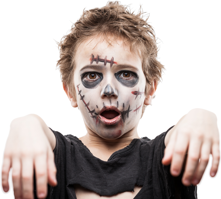 Junge mit Halloween-Schminke