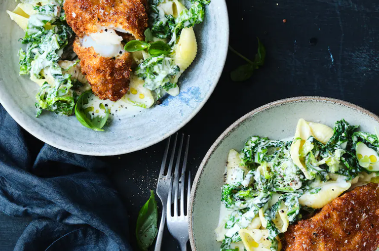 Skreischnitzel mit Wirsingpasta, EDEKA-Rezeptbild