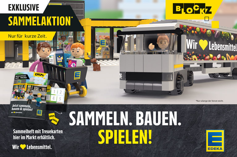 EDEKA Blockz Treueaktion Sammelaktion Plakat quer