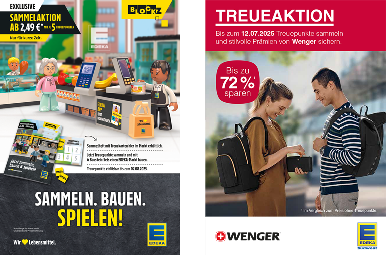 Die beiden Treueaktionen bei EDEKA Georg BLOCKZ und WENGER