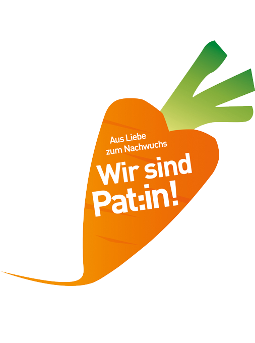 Gemüsebeete für Kids, Möhren-Icon "Wir sind Pat:in!"