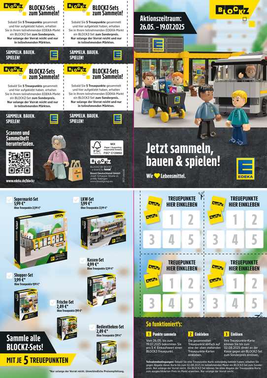 EDEKA Blockz Treueaktion Sammelaktion Sammelhefte zusammengefasst