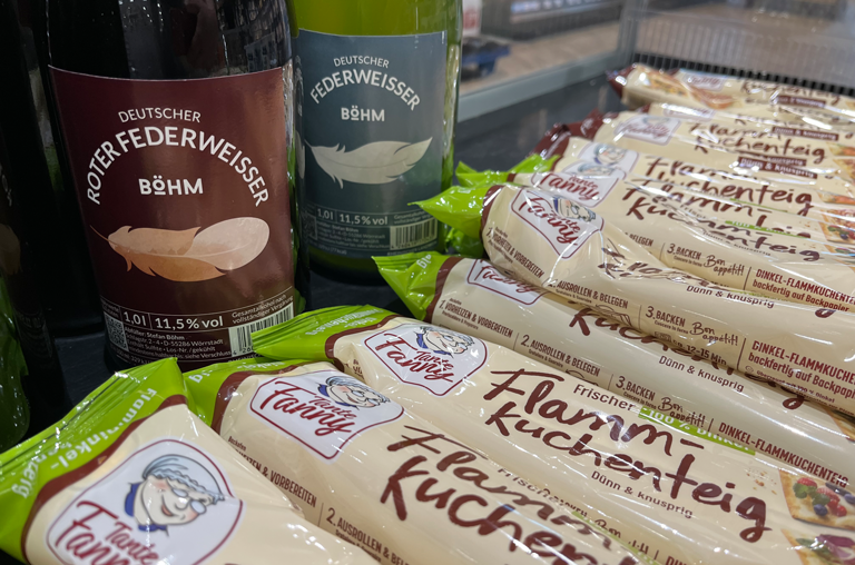 Böhm Federweißer und Flammkuchenteig bei EDEKA Georg