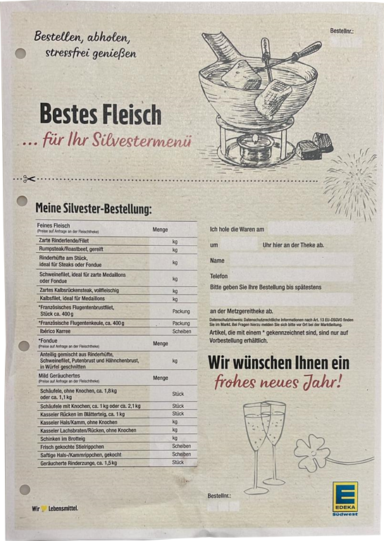 Bestellflyer EDEKA Bestellungen