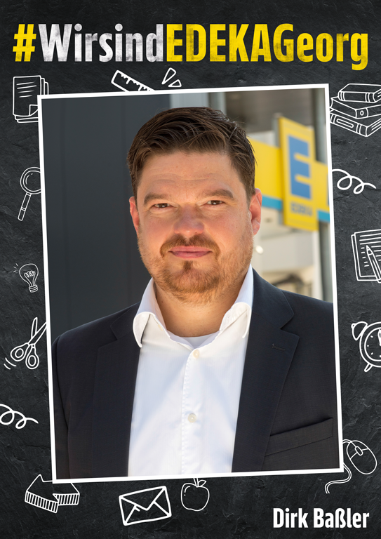Plakat EDEKA Georg mit Dirk Baßler