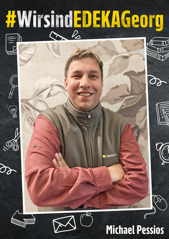 Plakat EDEKA Georg mit Michael Pessios