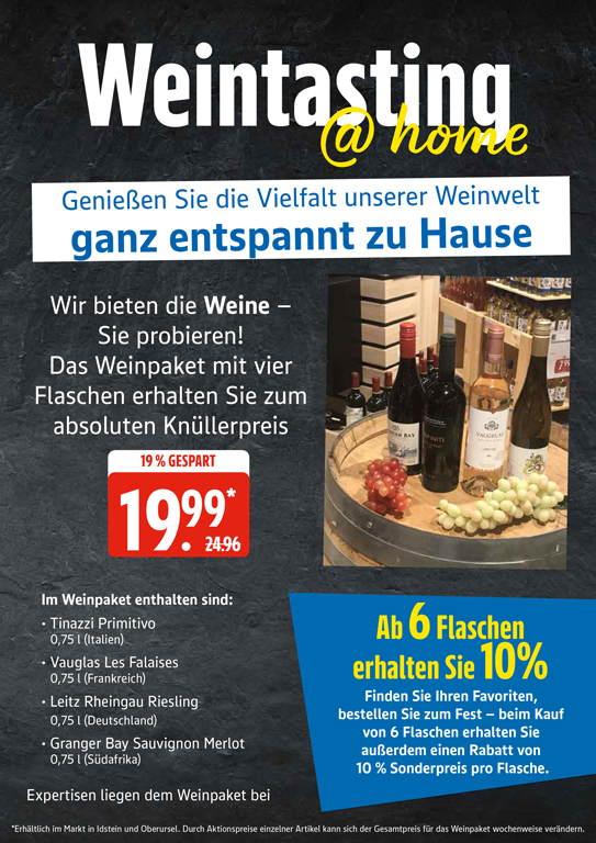 Weinplakat Weintasting@home front