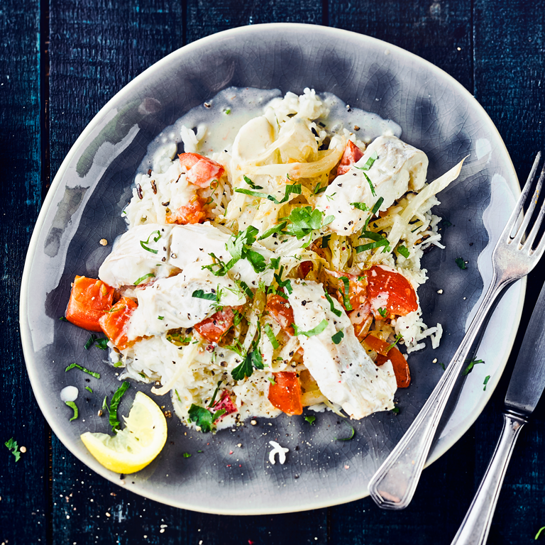 Seeteufel in Roquefortsauce EDEKA Rezeptbild